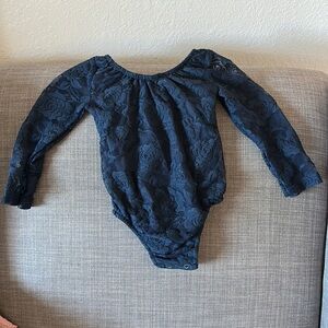 Navy blue lace long sleeve leotard used once like new size 9-12 months